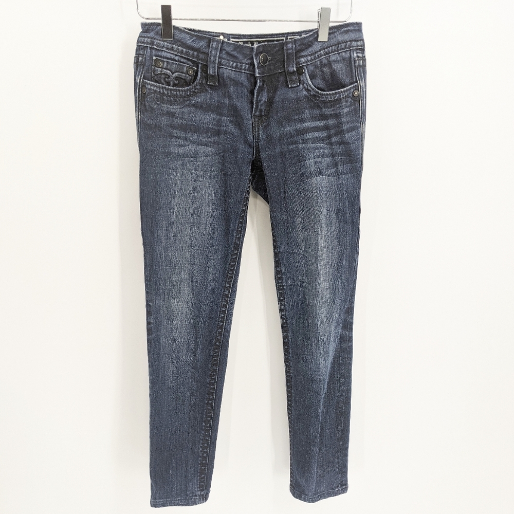 Rock Revival Tara Skinny Dark Fleur de Lis Jeans